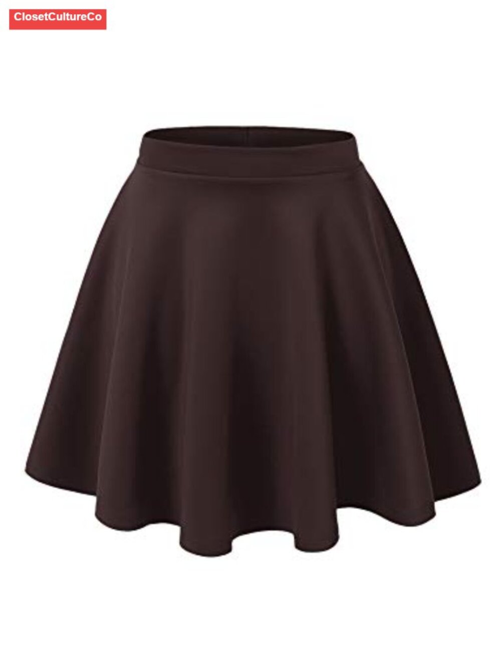 Stretchy Flared Mini Skater Skirt A-Line Casual